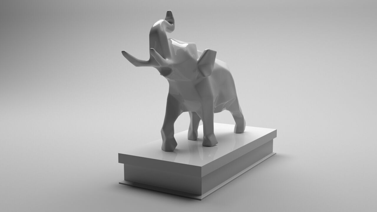 Elephant Low Poly  Low-poly 3D model_2