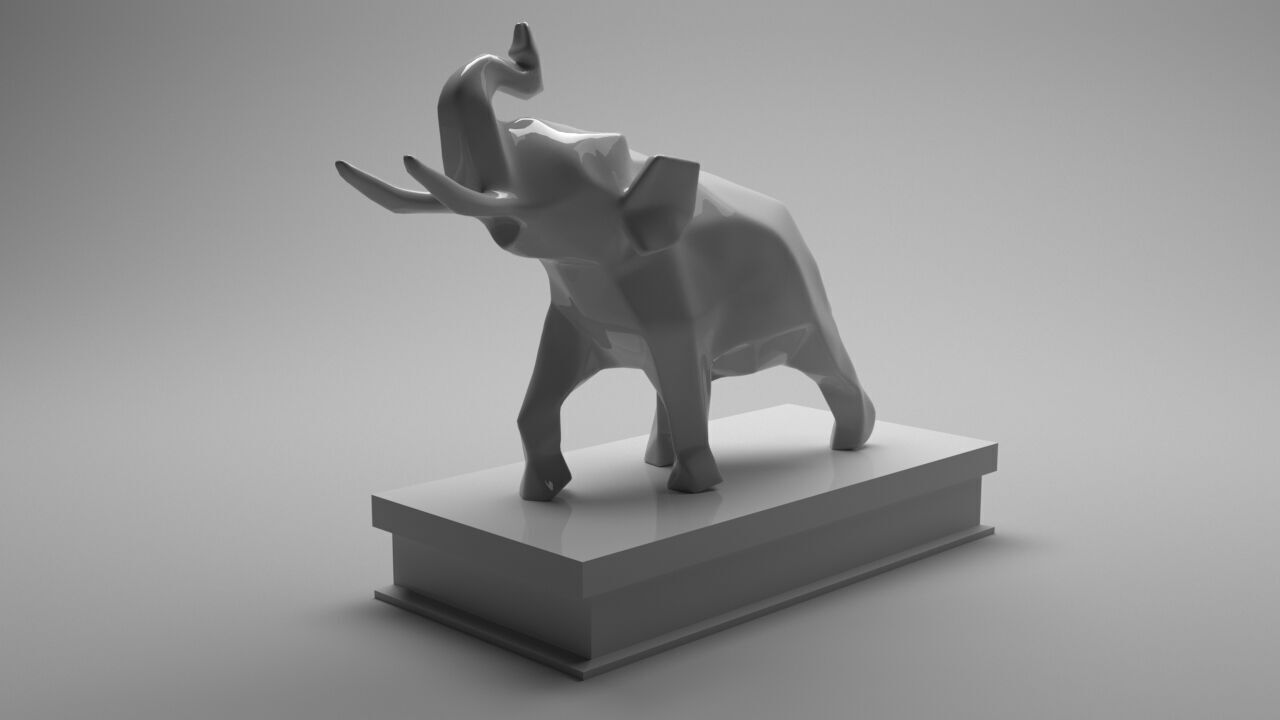 Elephant Low Poly  Low-poly 3D model_4