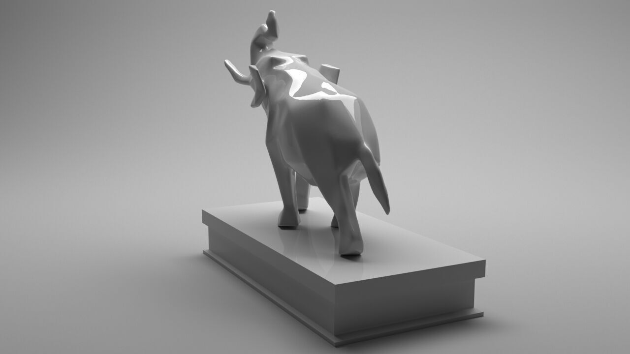 Elephant Low Poly  Low-poly 3D model_3