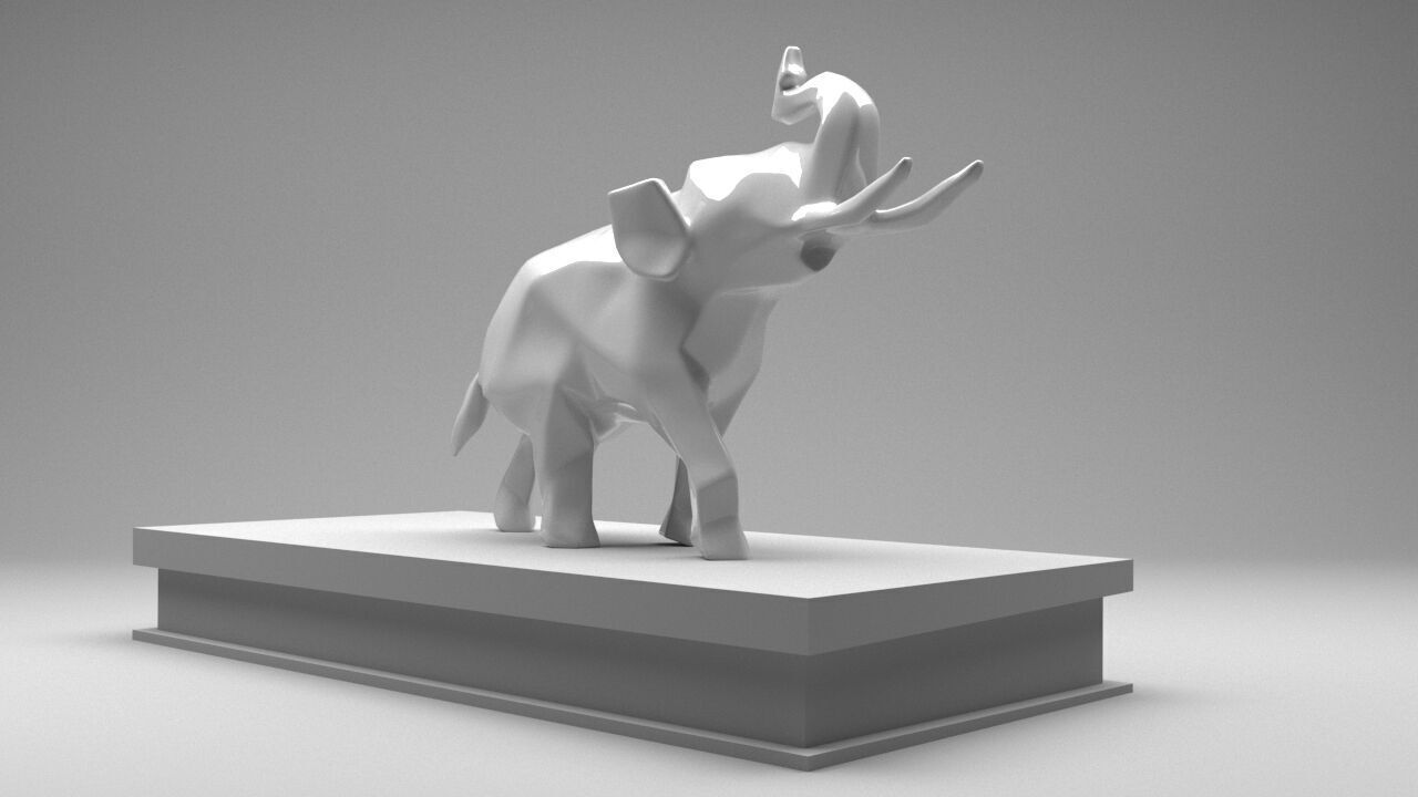 Elephant Low Poly  Low-poly 3D model_1
