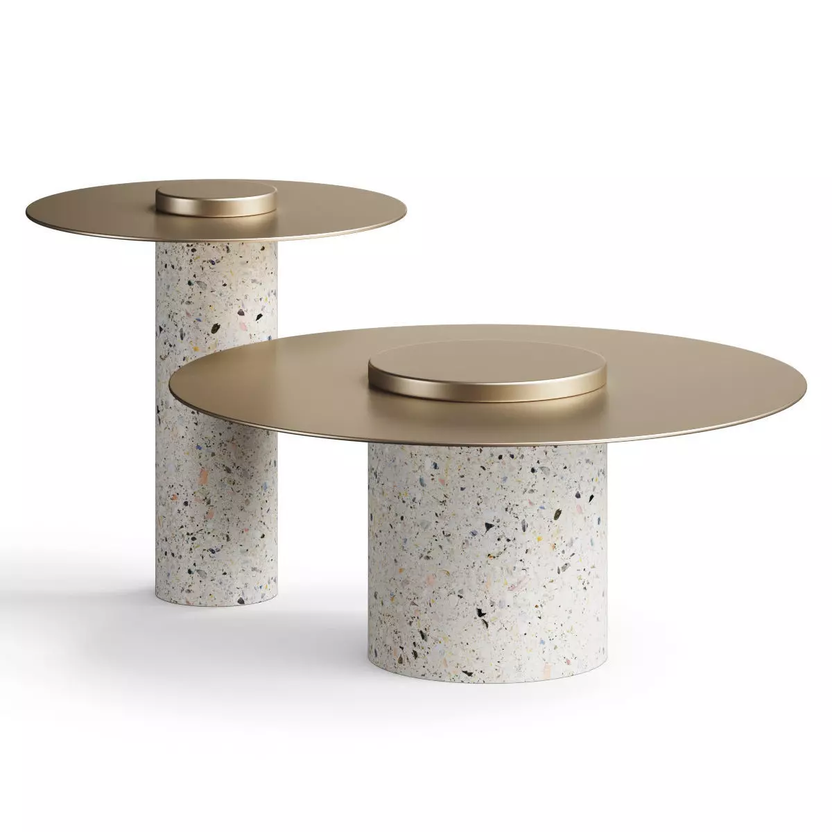 Urban Mood Sigrid Modern Terrazzo Coffee Table 3D model_0