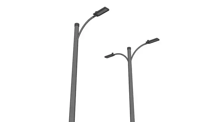 Group of 2 Light Poles - Lamp Posts 01 3D model