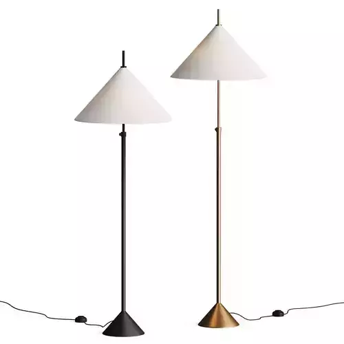 Crate and Barrel Seymour Telescoping Brass Metal Floor Lamp