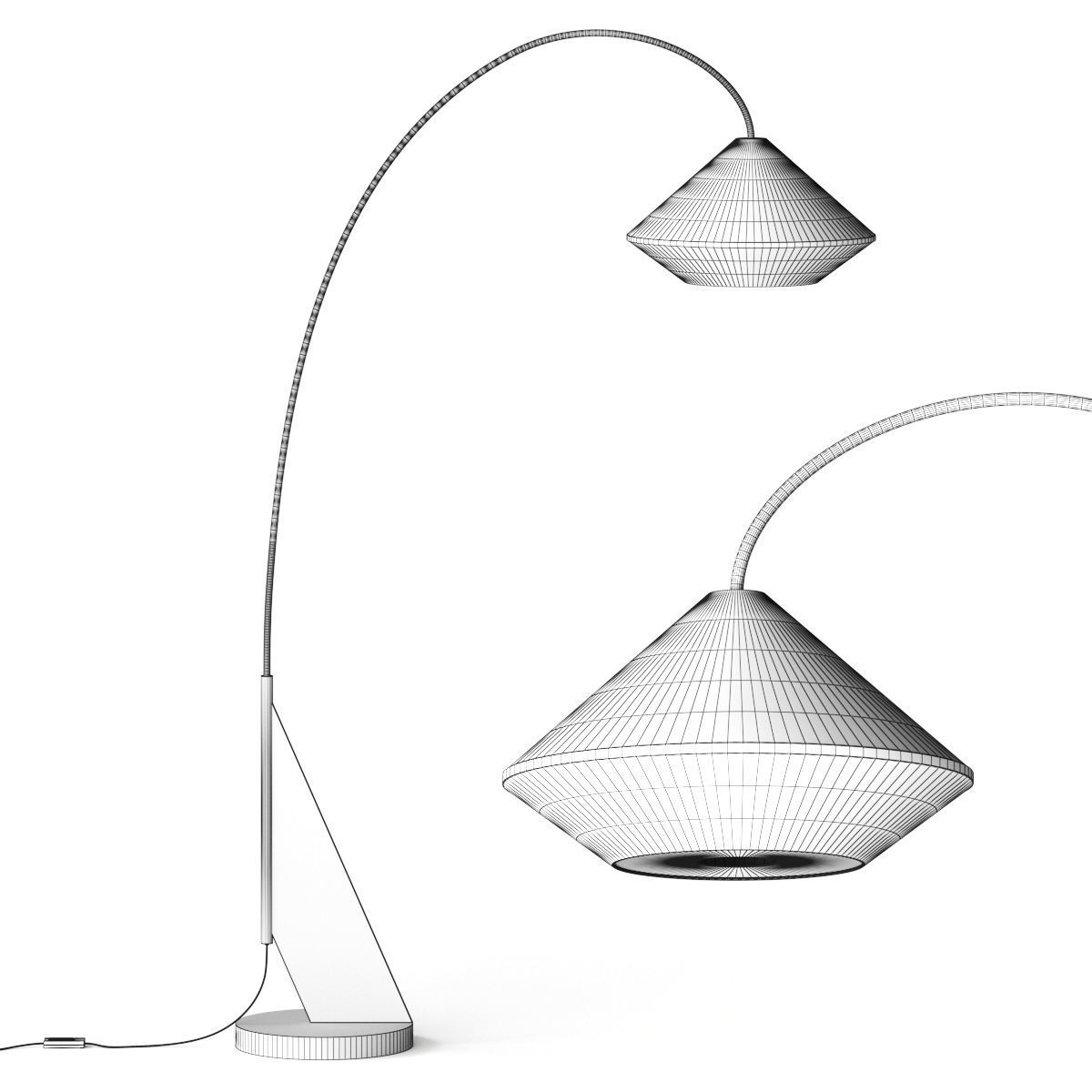 Crate and Barrel Avenir Dark Bronze Metal Arc Floor Lamp 3D model_1