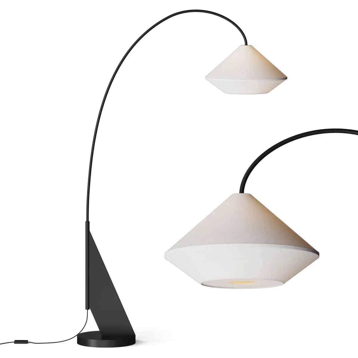 Crate and Barrel Avenir Dark Bronze Metal Arc Floor Lamp 3D model_0