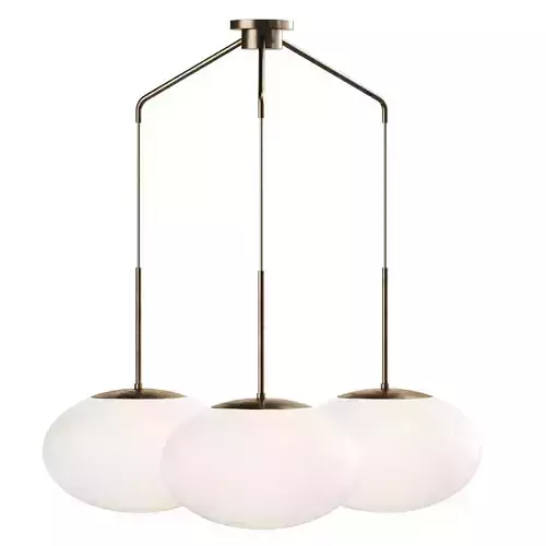 Crate and Barrel Moon Brass and Glass Chandelier Pandant Lamp