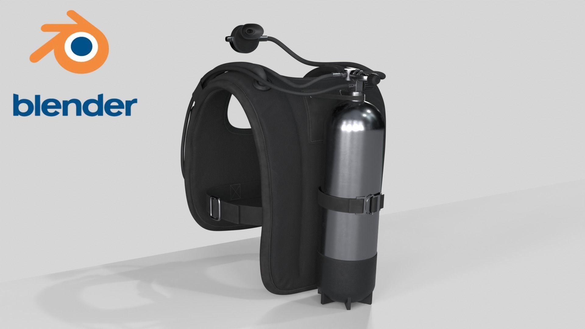 Diving Equipment Low-poly 3D model_10