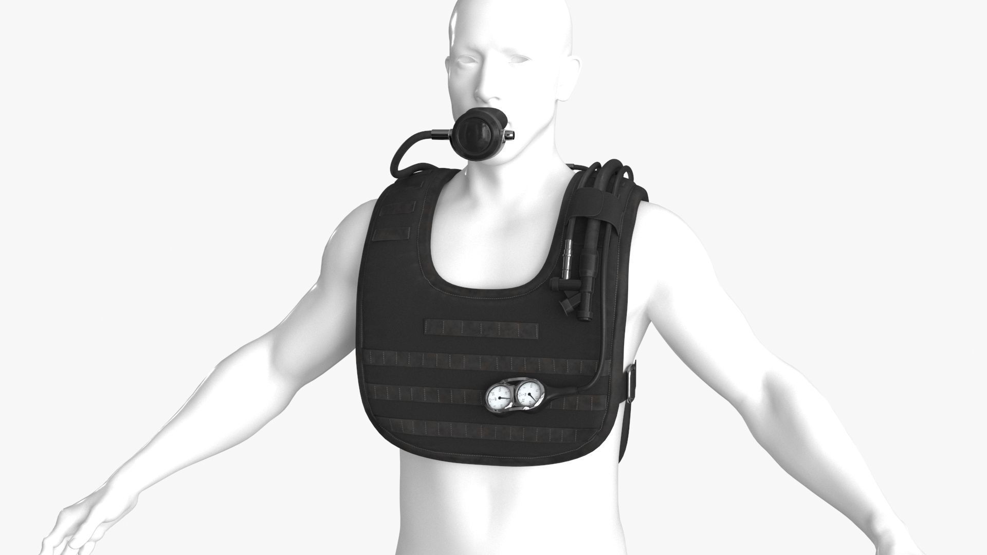 Diving Equipment Low-poly 3D model_2