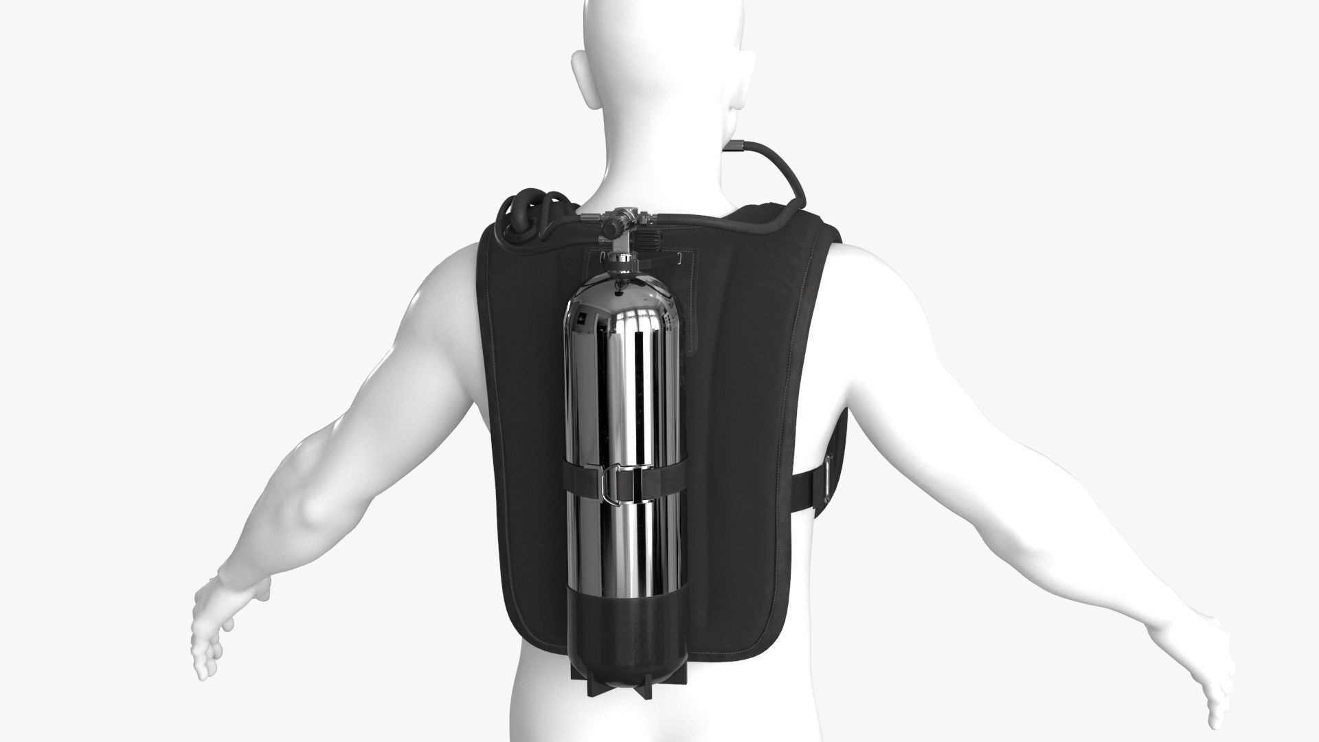 Diving Equipment Low-poly 3D model_3