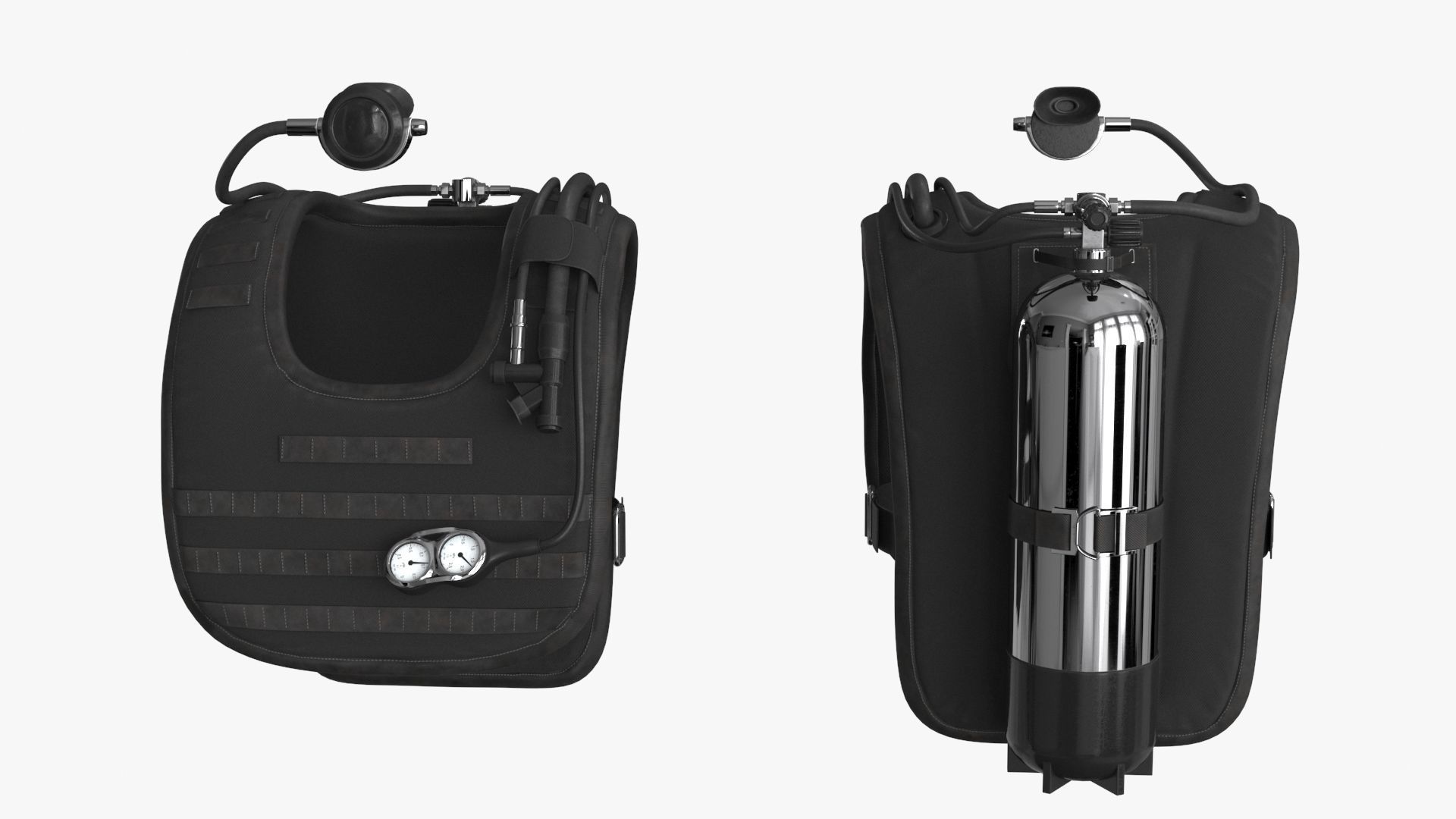 Diving Equipment Low-poly 3D model_11