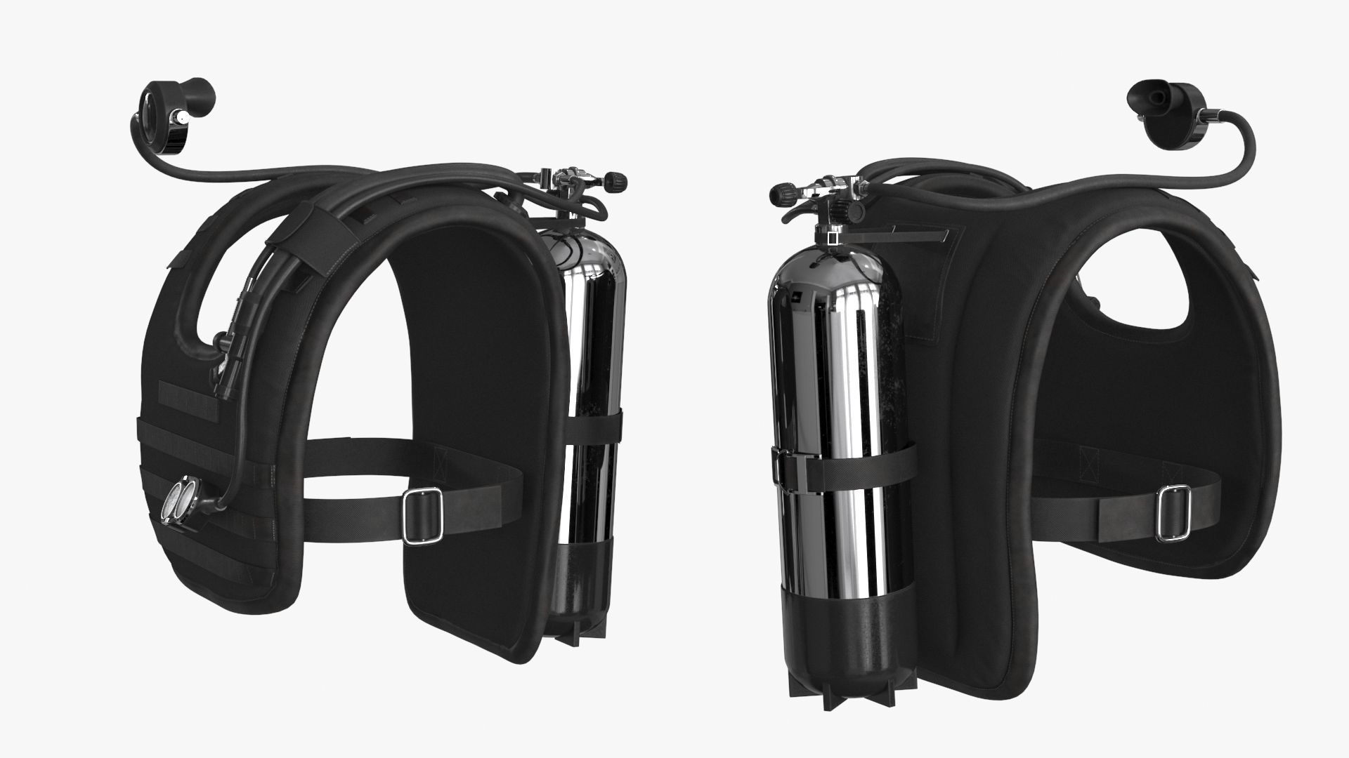 Diving Equipment Low-poly 3D model_12