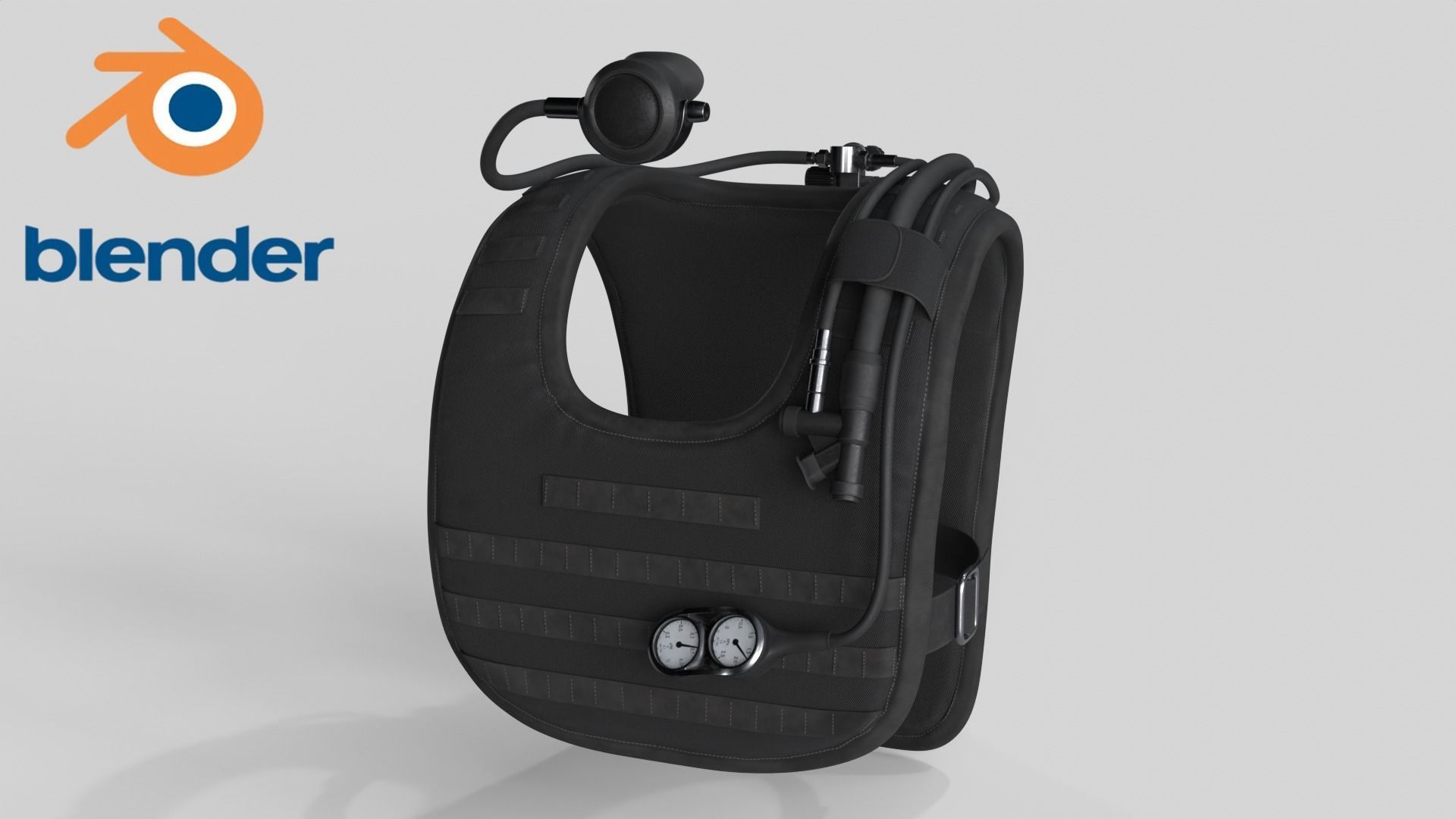 Diving Equipment Low-poly 3D model_9