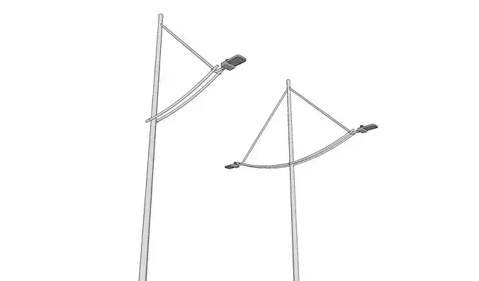 Group of 2 Light Poles - Lamp Posts 02
