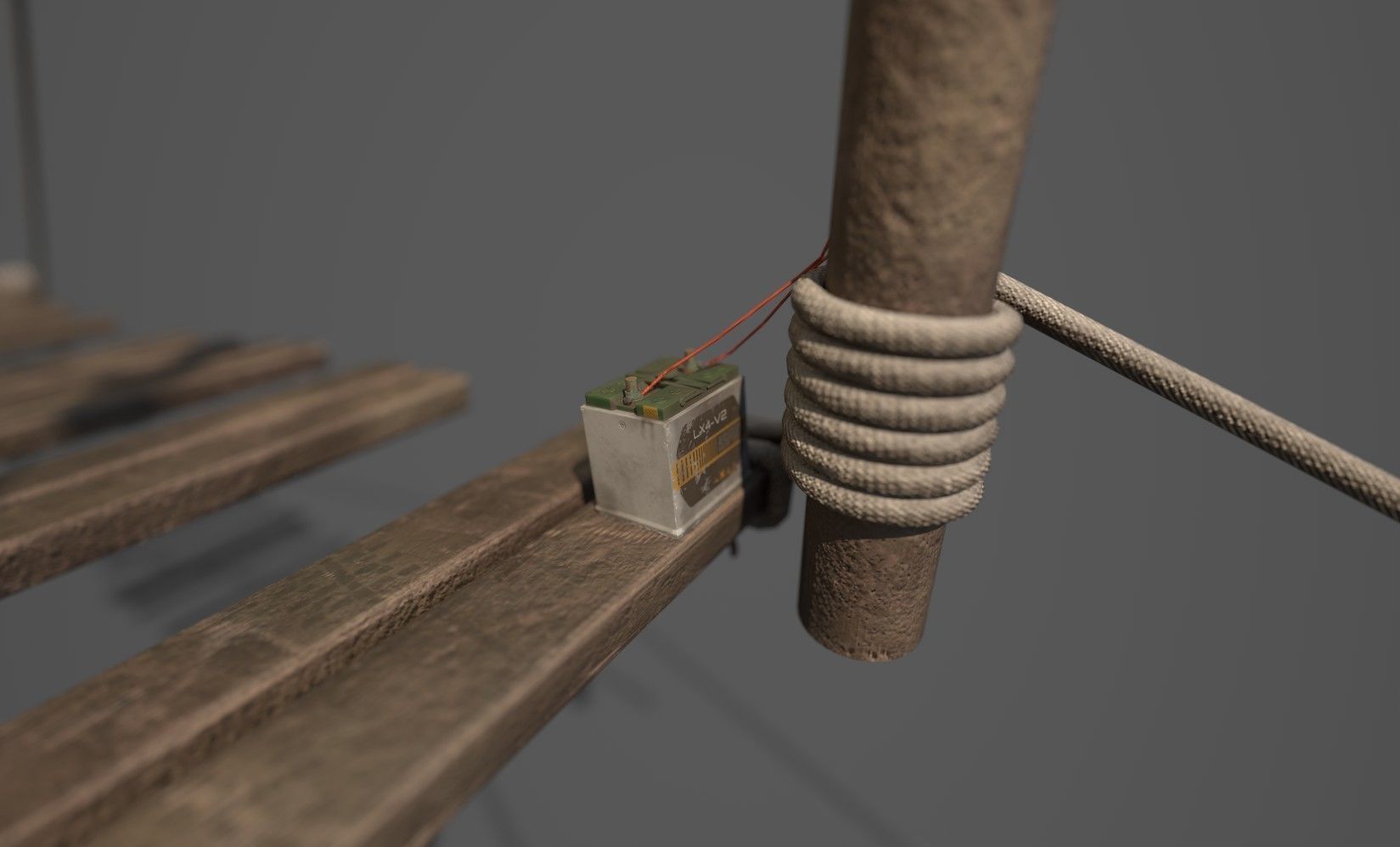 Neon rope bridge Low-poly 3D model_16