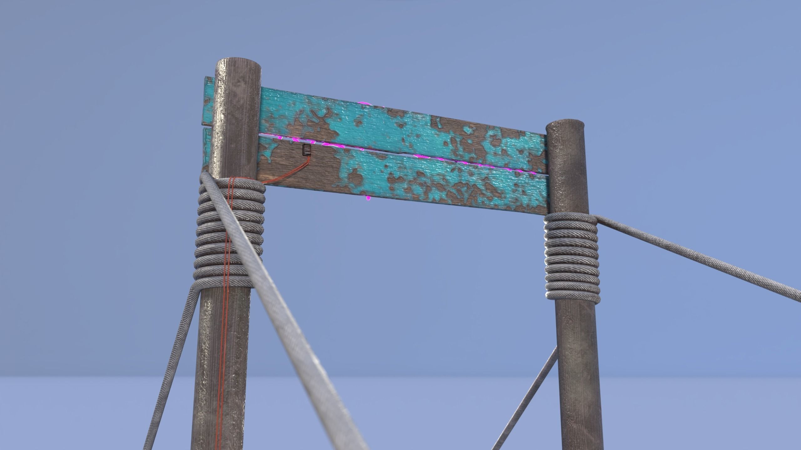 Neon rope bridge Low-poly 3D model_13