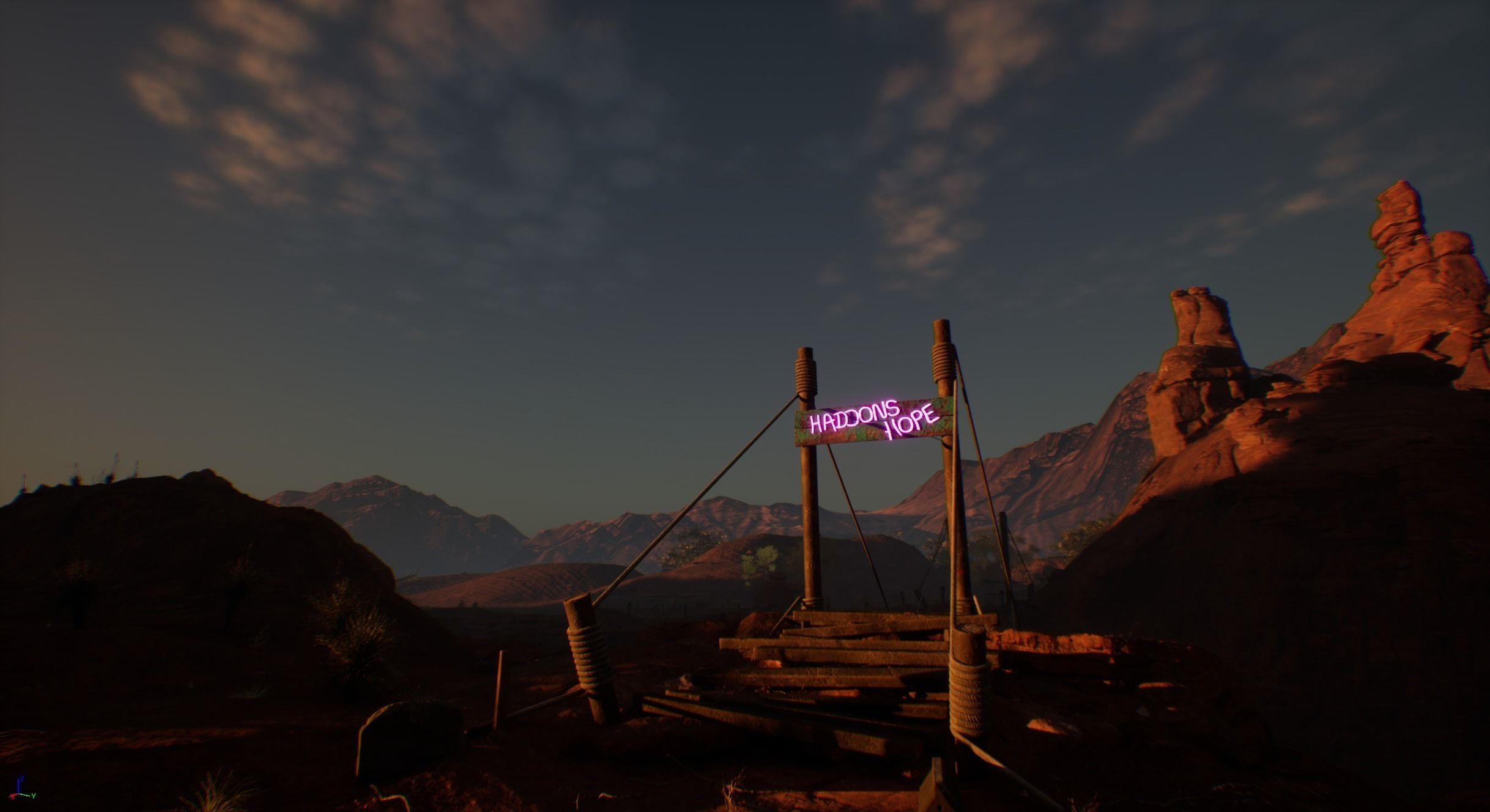 Neon rope bridge Low-poly 3D model_22