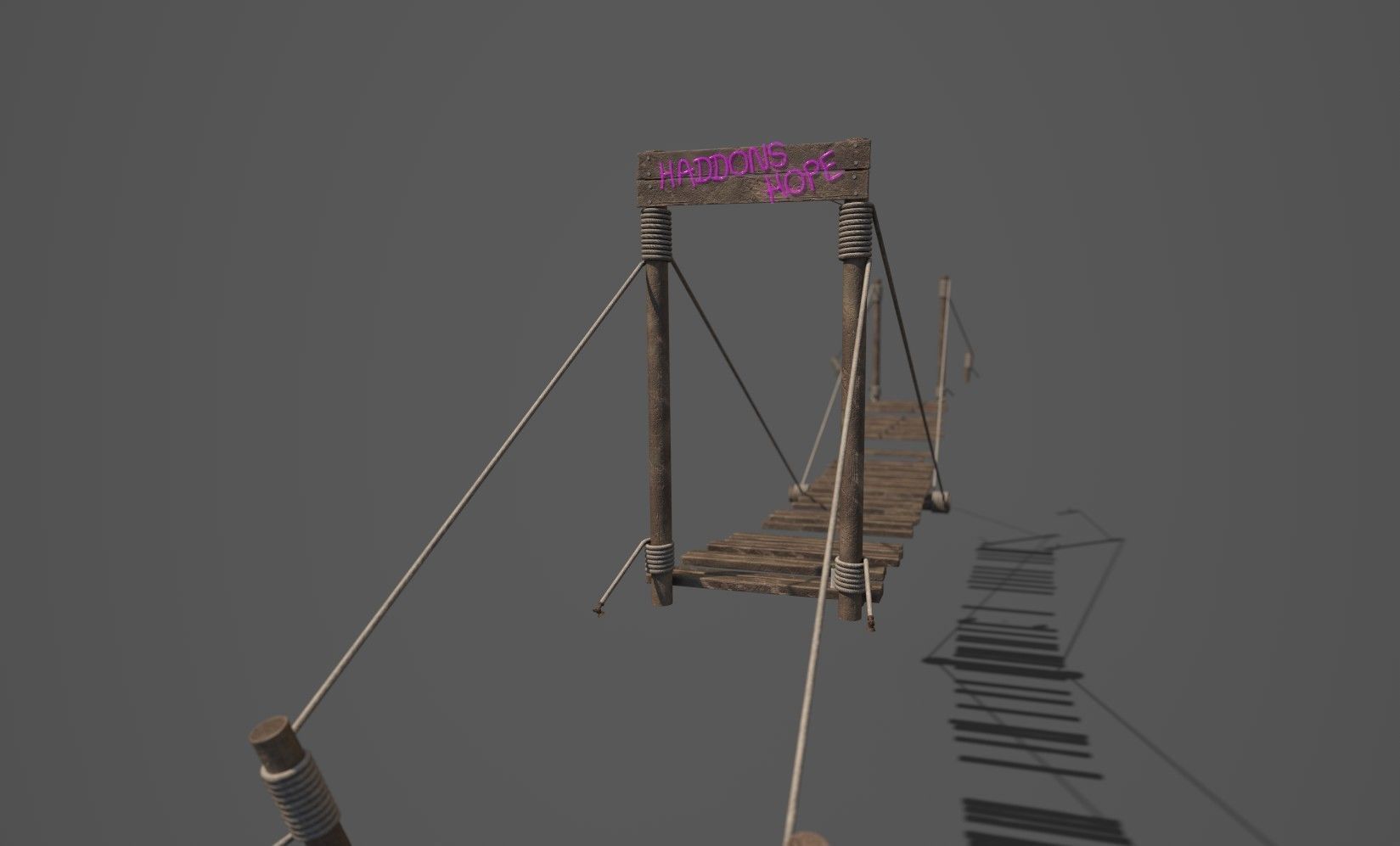 Neon rope bridge Low-poly 3D model_4
