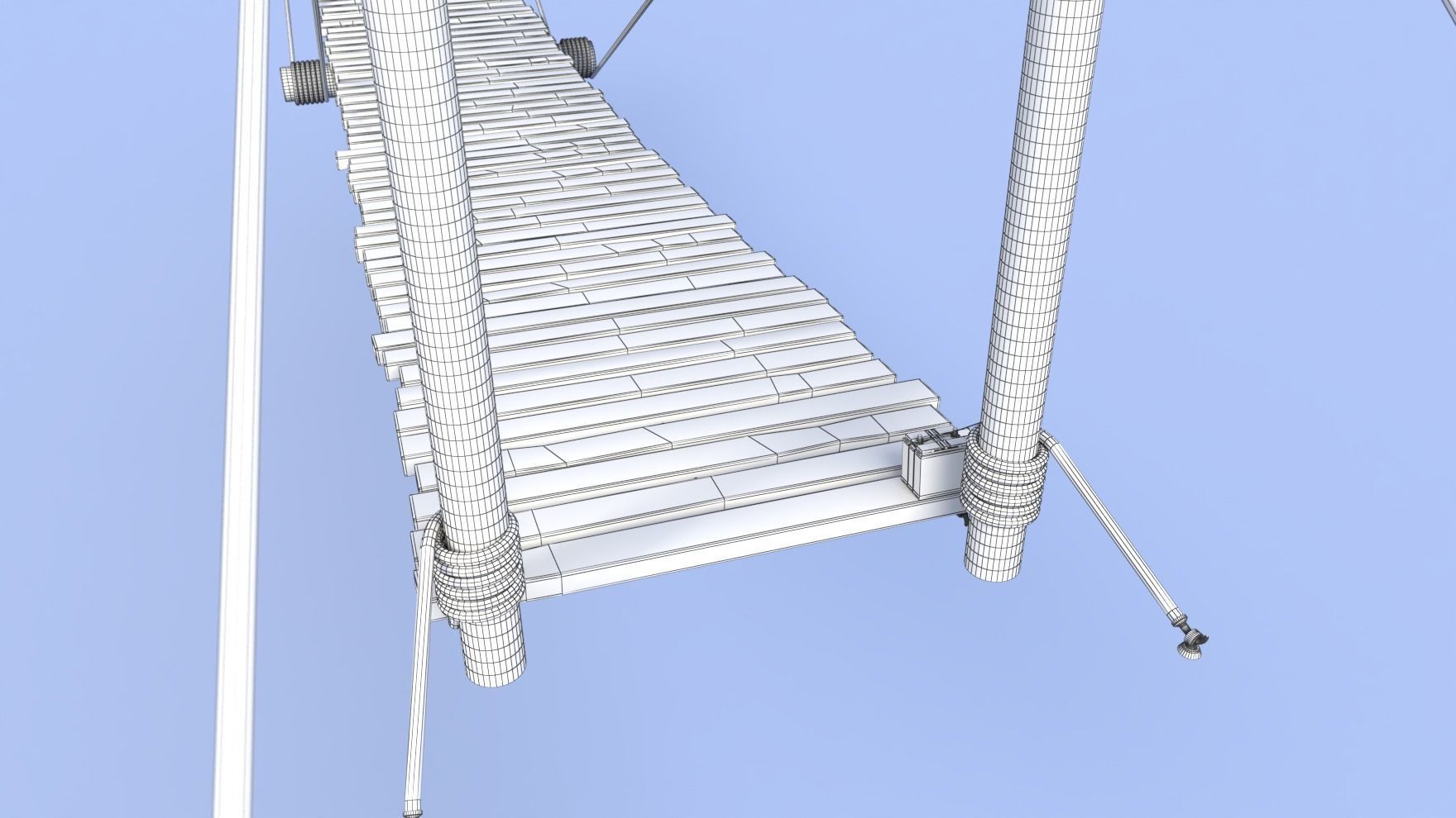 Neon rope bridge Low-poly 3D model_20