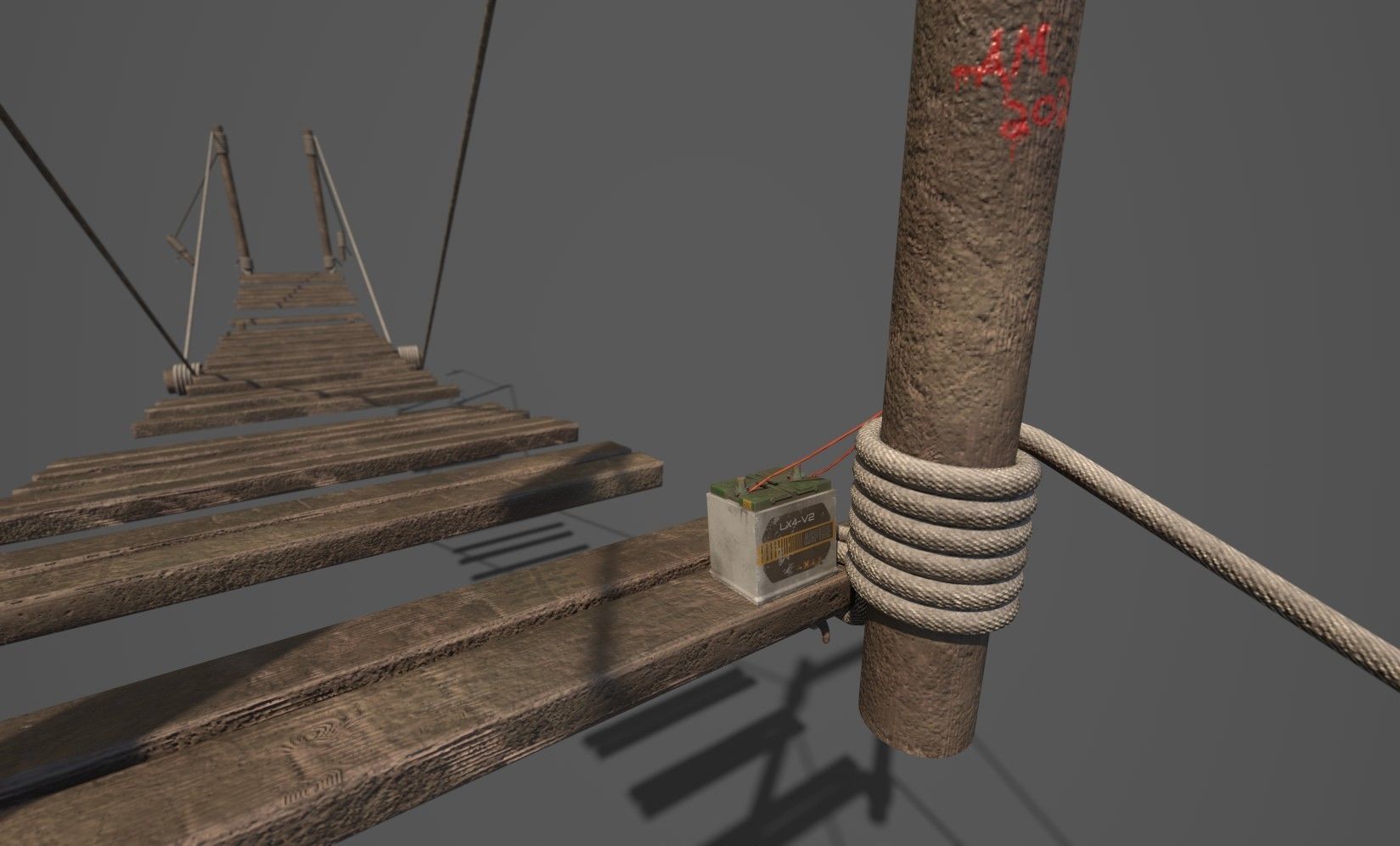 Neon rope bridge Low-poly 3D model_15