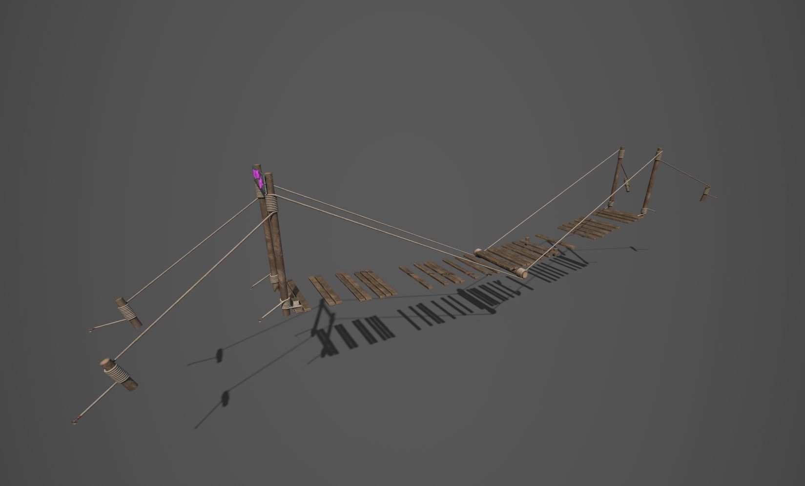 Neon rope bridge Low-poly 3D model_17