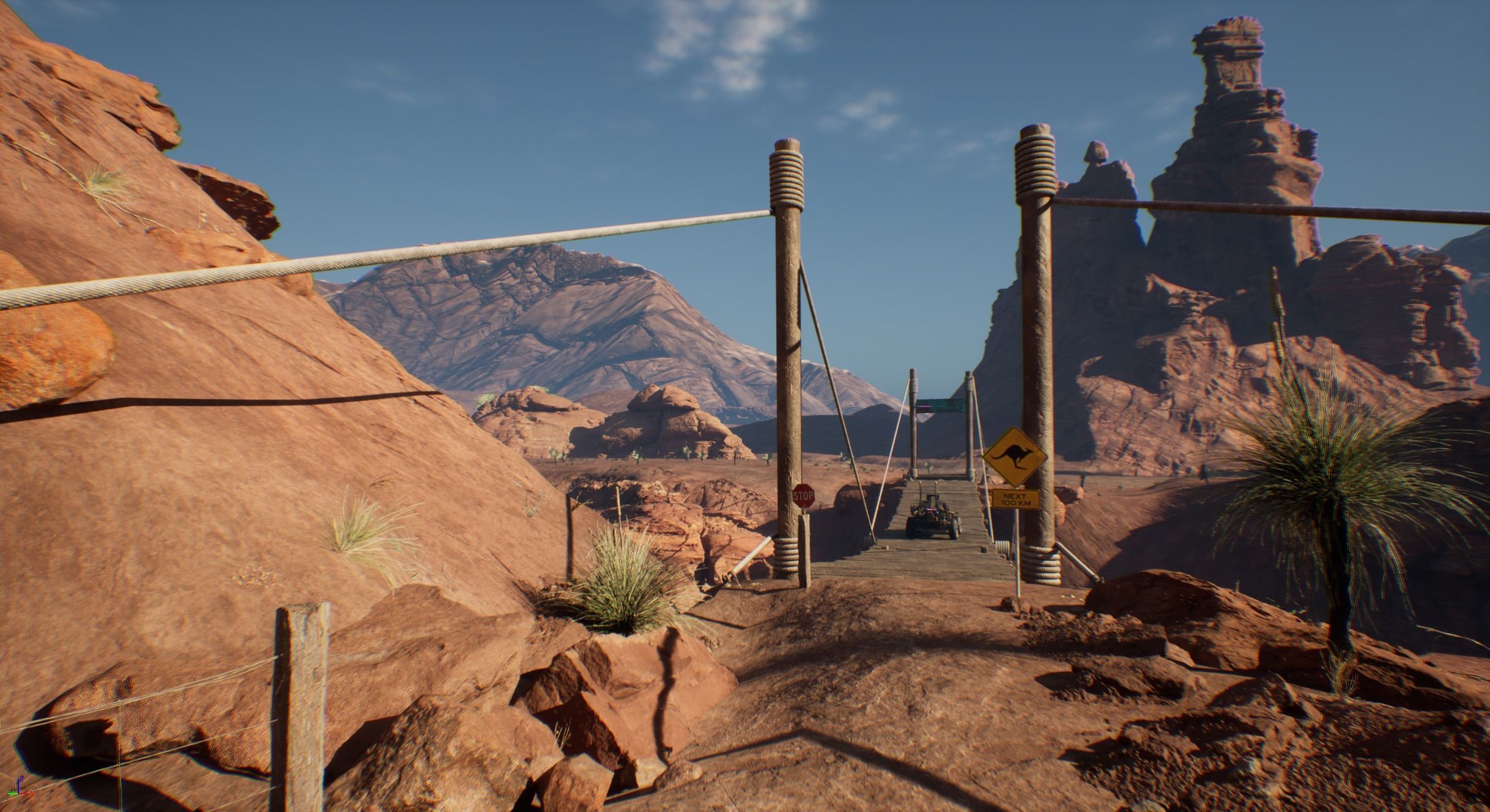 Neon rope bridge Low-poly 3D model_23