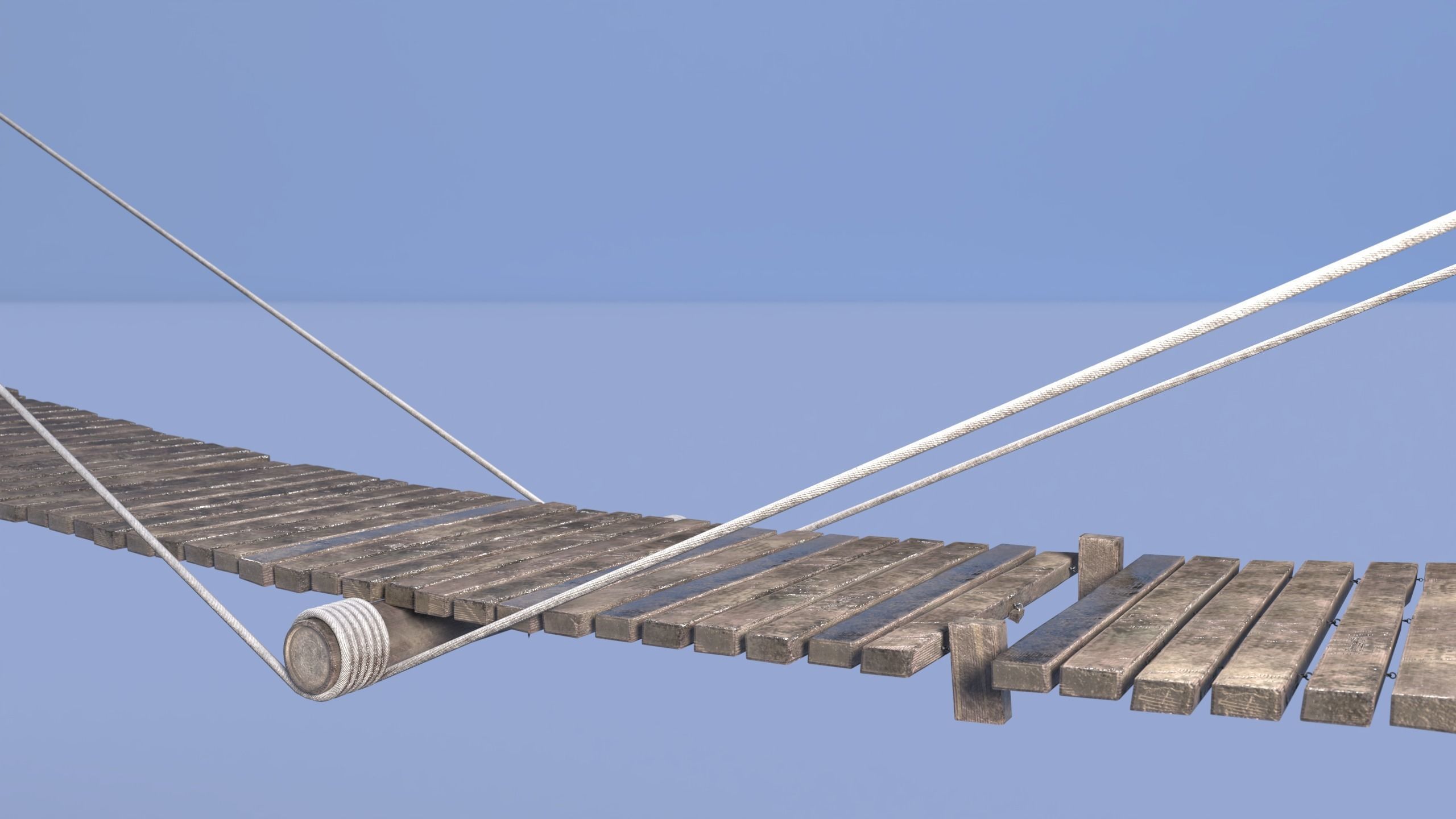 Neon rope bridge Low-poly 3D model_14