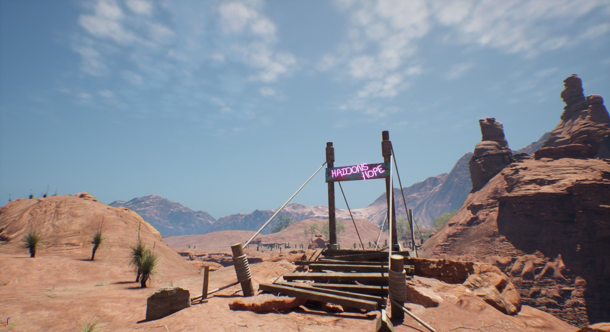 Neon rope bridge Low-poly 3D model_24