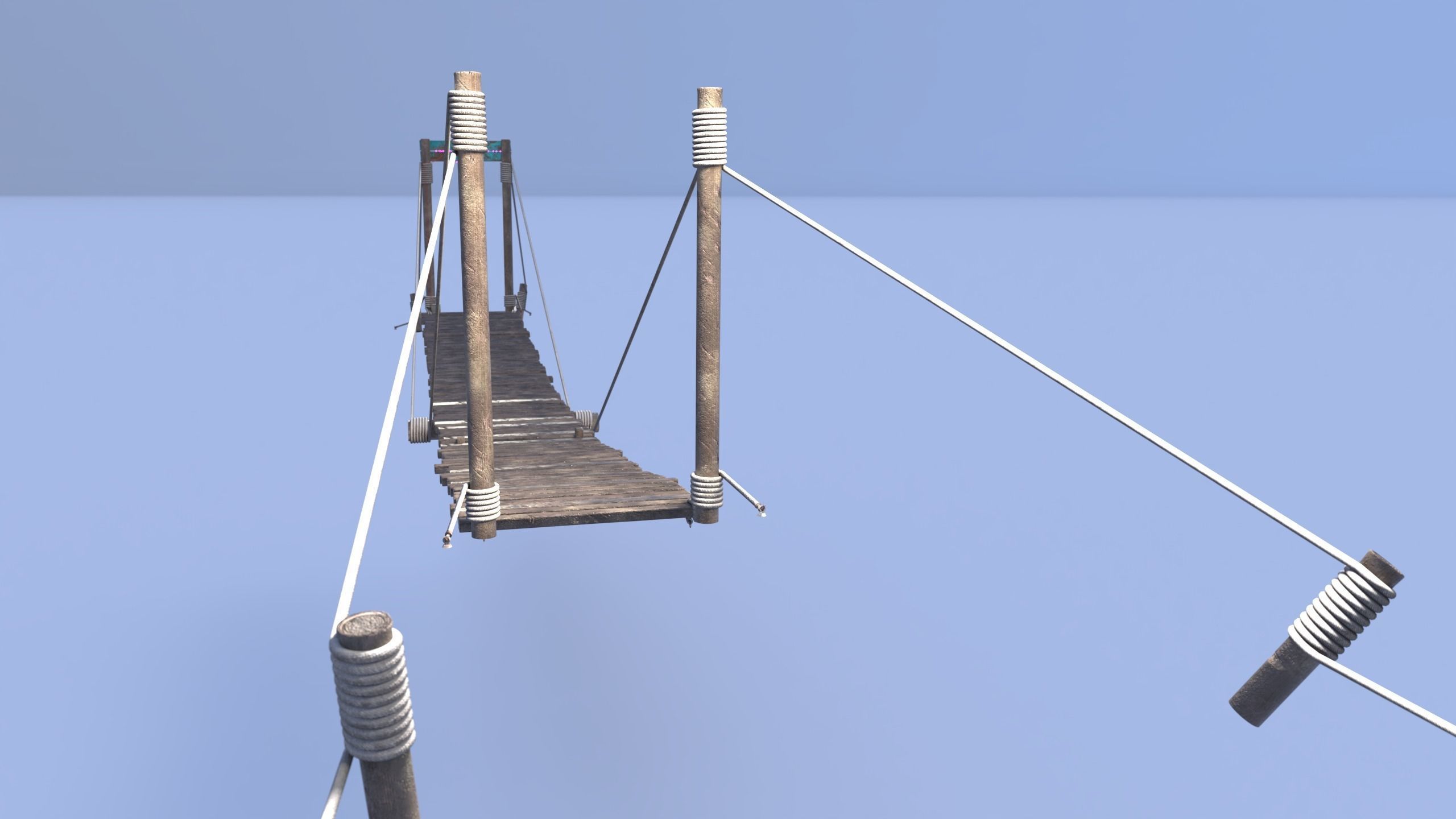 Neon rope bridge Low-poly 3D model_6