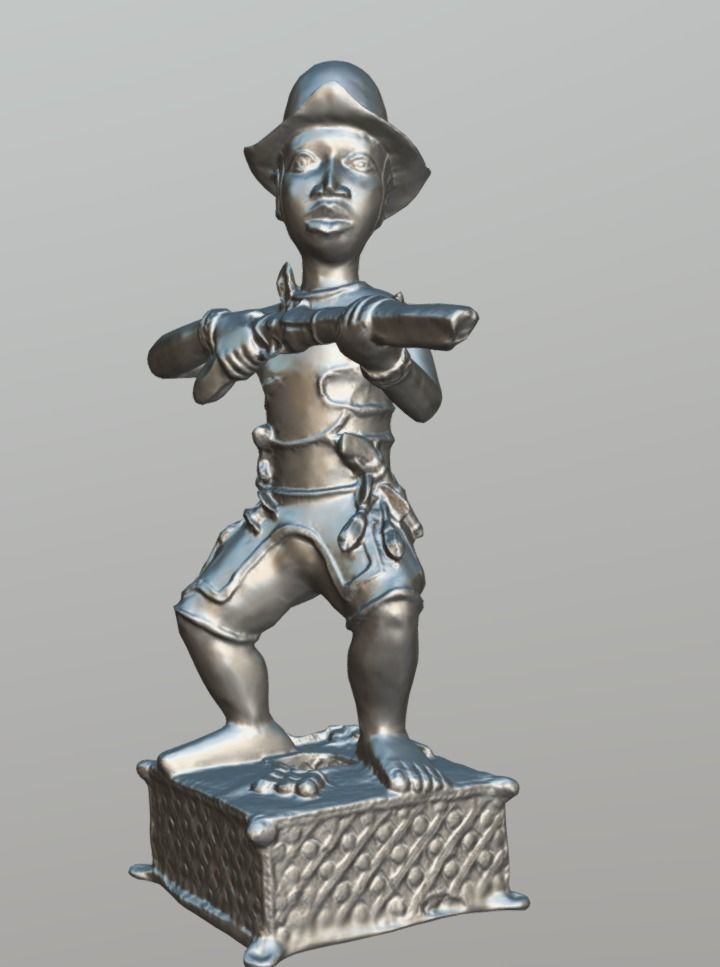 Portuguese Soldier-Benin Bronze Low-poly 3D model_4