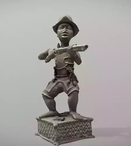 Portuguese Soldier-Benin Bronze Low-poly 3D model