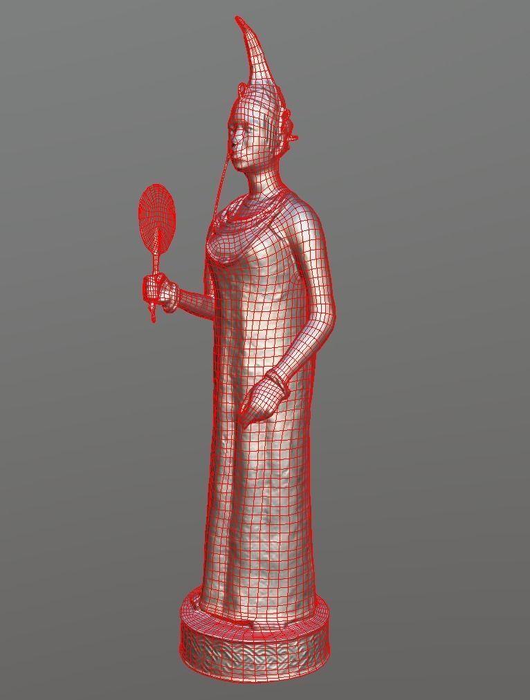 Queen Iden- Bronze Statue Low-poly 3D model_3