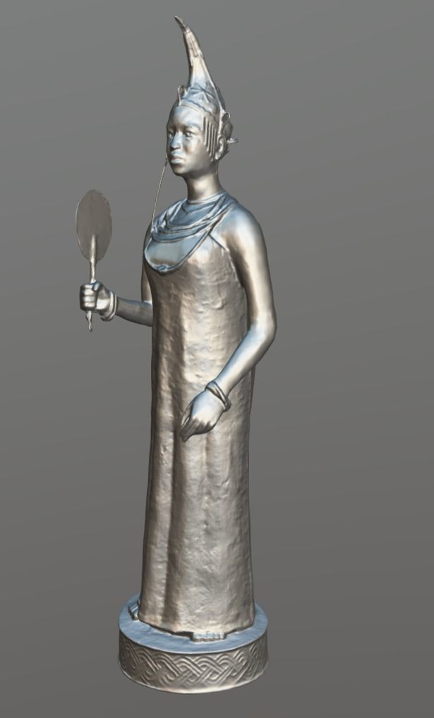 Queen Iden- Bronze Statue Low-poly 3D model_4
