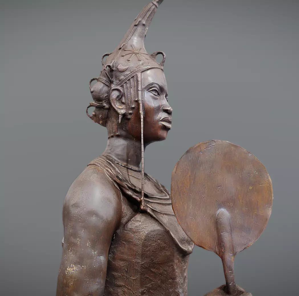 Queen Iden- Bronze Statue Low-poly 3D model_0