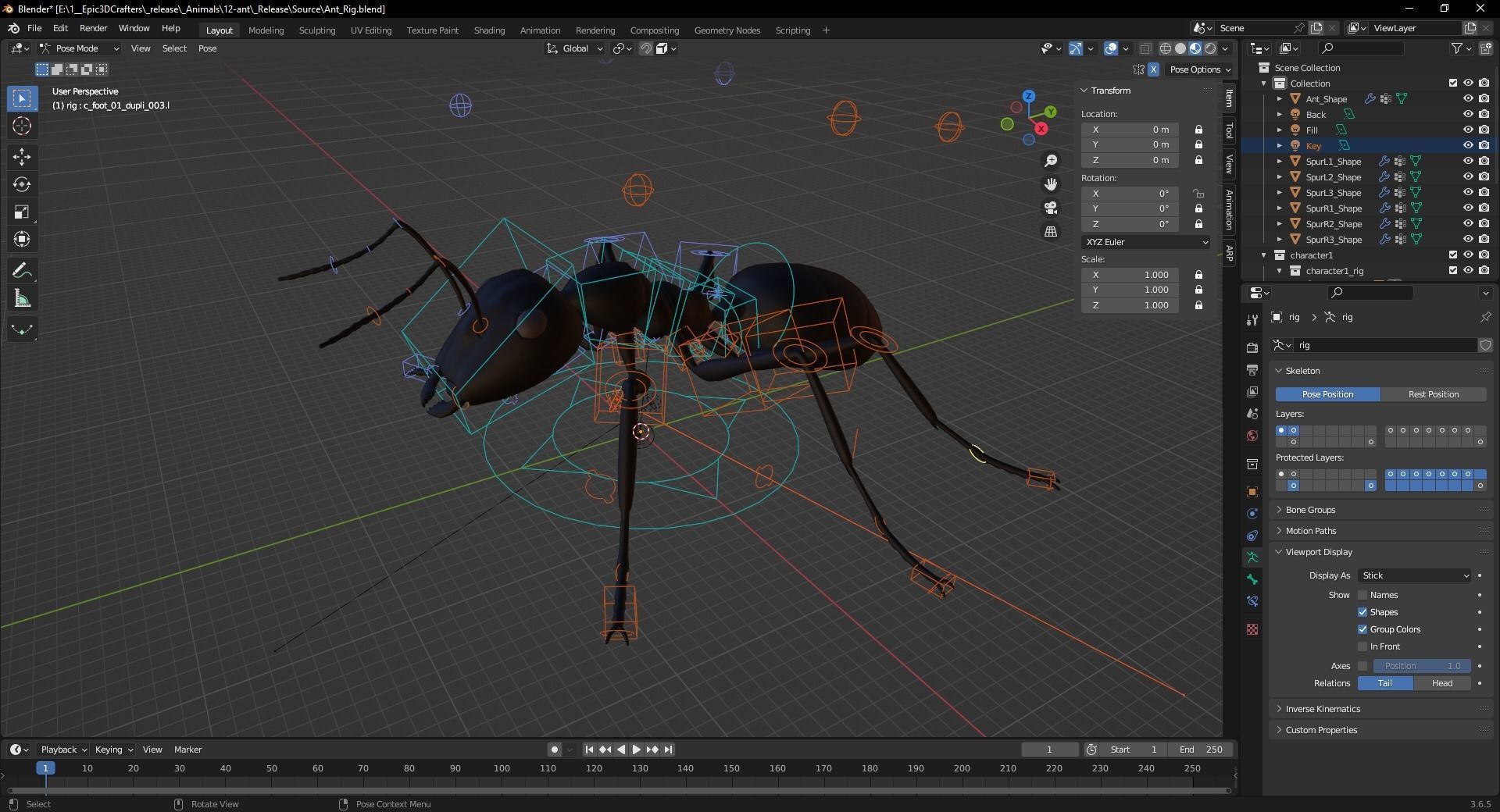 Insect Garden Mighty VR Myrmidon 3D Ant Mode Low-poly 3D model_4