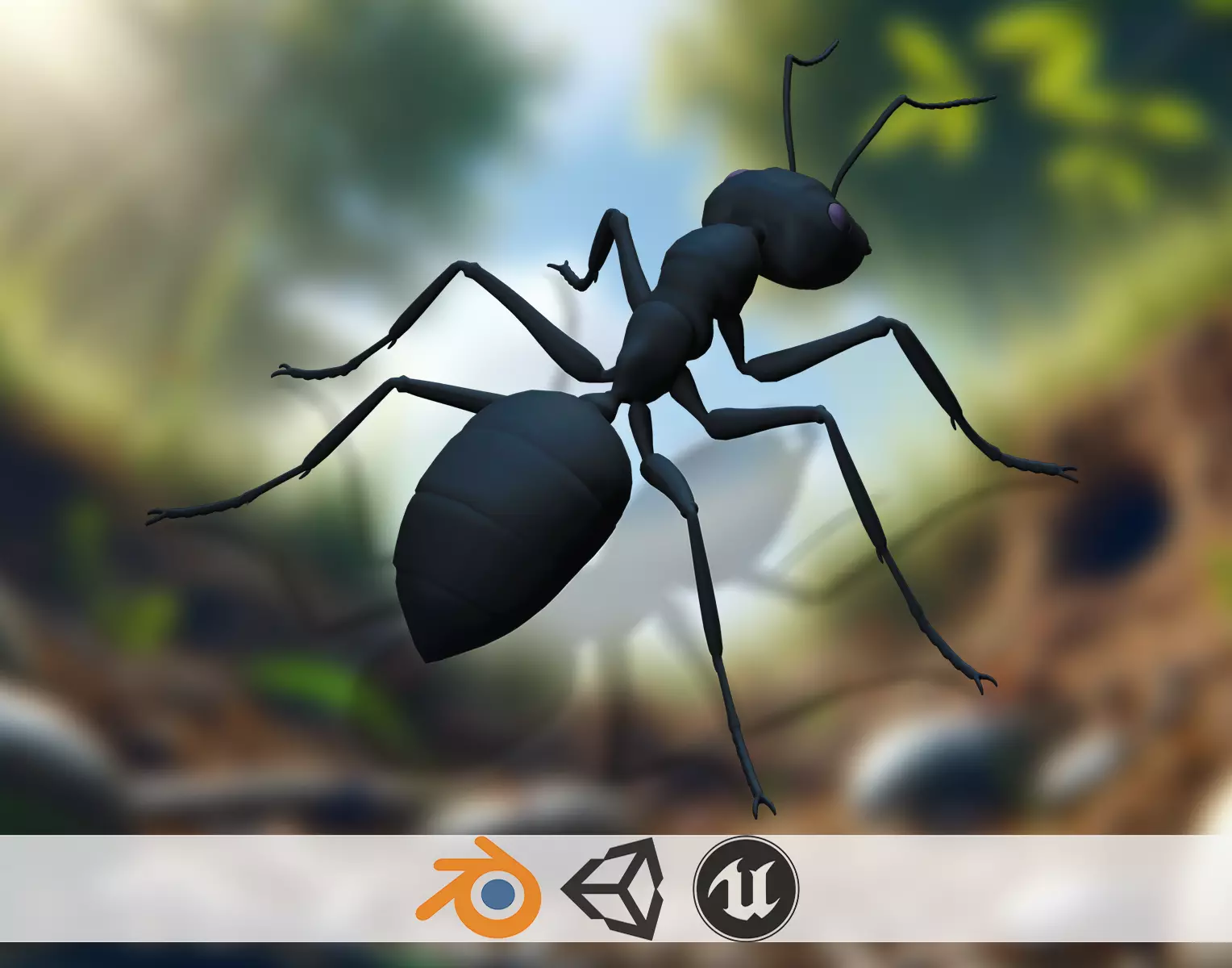 Insect Garden Mighty VR Myrmidon 3D Ant Mode Low-poly 3D model_0