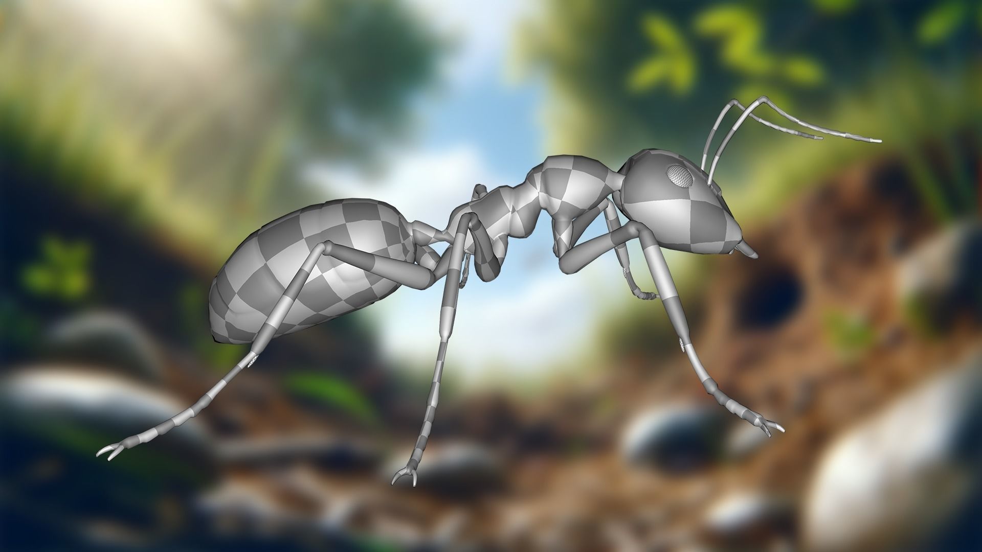 Insect Garden Mighty VR Myrmidon 3D Ant Mode Low-poly 3D model_24
