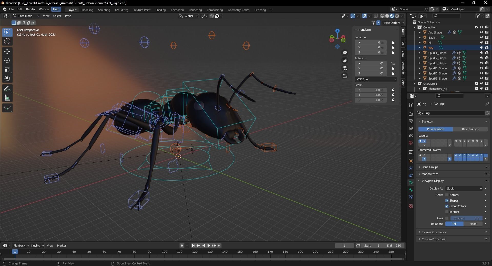 Insect Garden Mighty VR Myrmidon 3D Ant Mode Low-poly 3D model_5