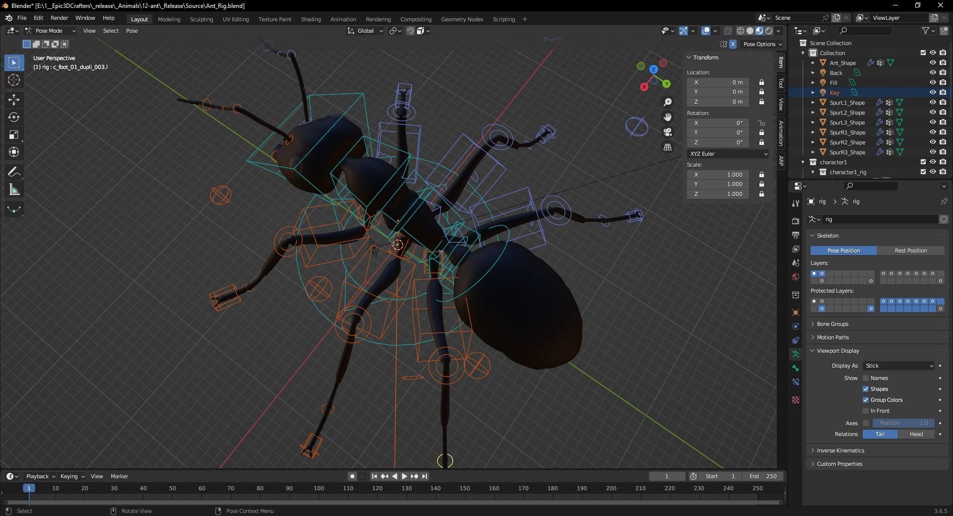 Insect Garden Mighty VR Myrmidon 3D Ant Mode Low-poly 3D model_3
