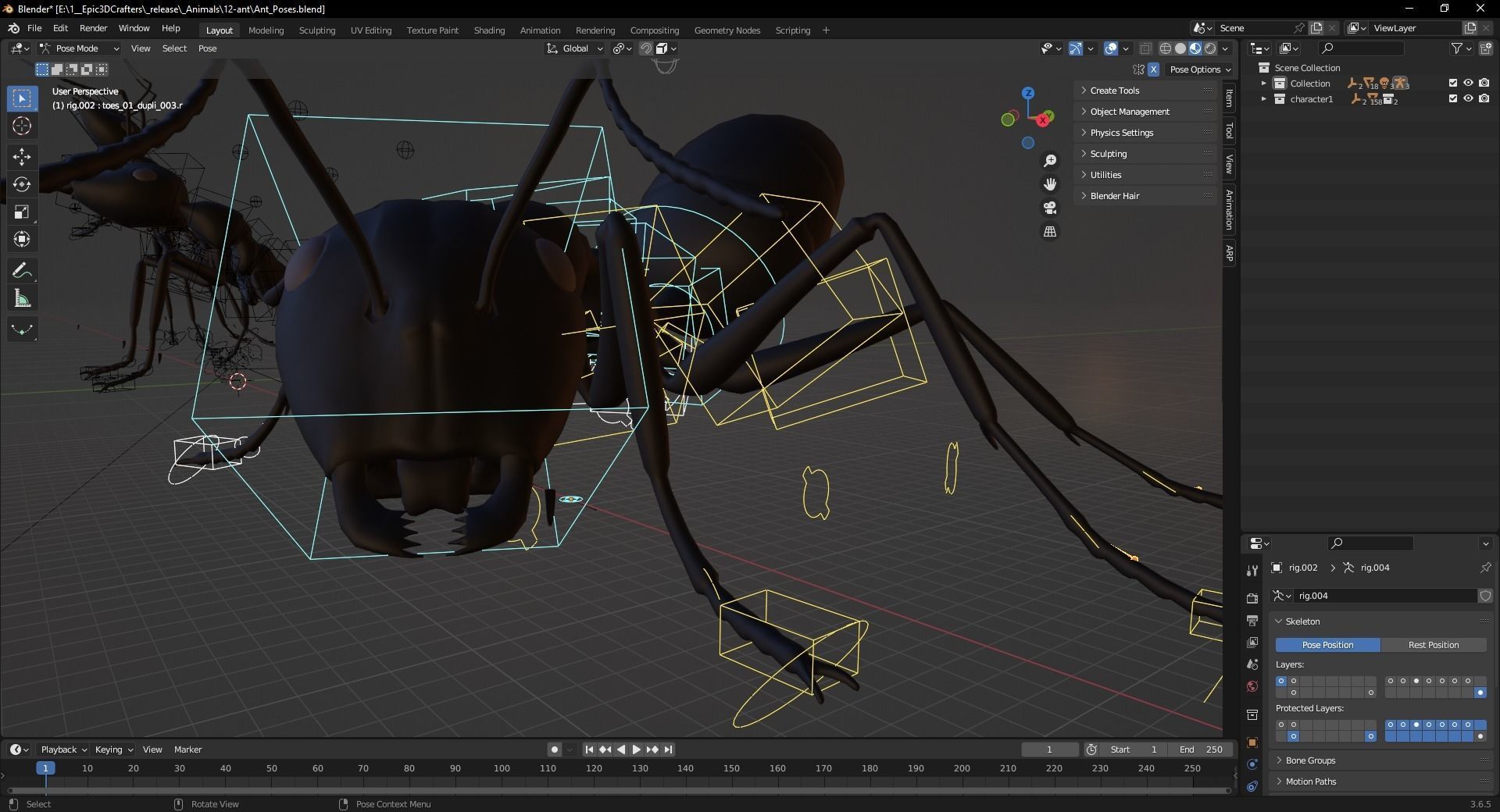 Insect Garden Mighty VR Myrmidon 3D Ant Mode Low-poly 3D model_6