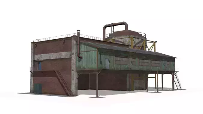 pumping station Low-poly 3D model