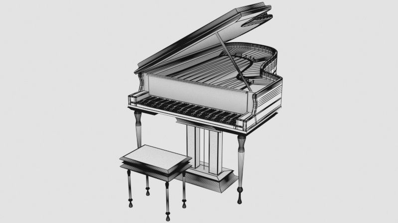 Musical instruments collection 3D model_8