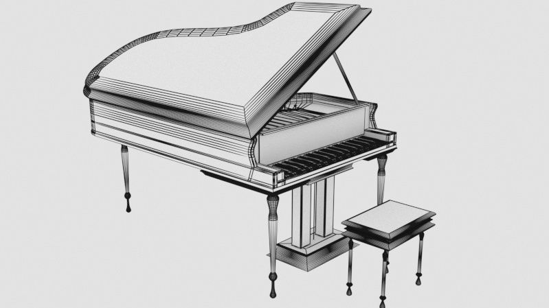 Musical instruments collection 3D model_12