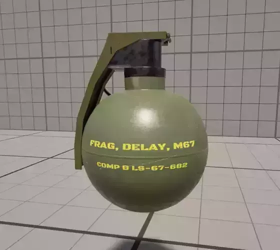 M67 Frag 3D Model - High Poly Rigged