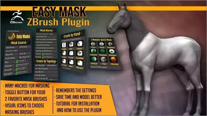 Easy Masks ZBrush Plugin