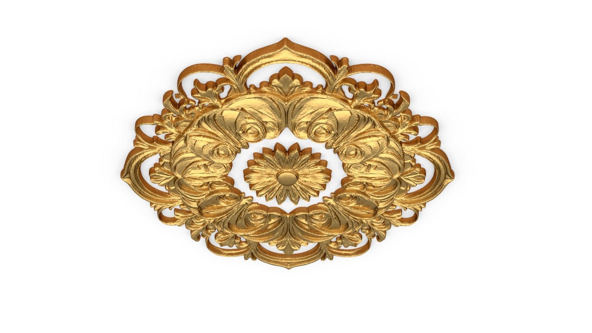 Rosette decorative ceiling medallion 02 3D model_4