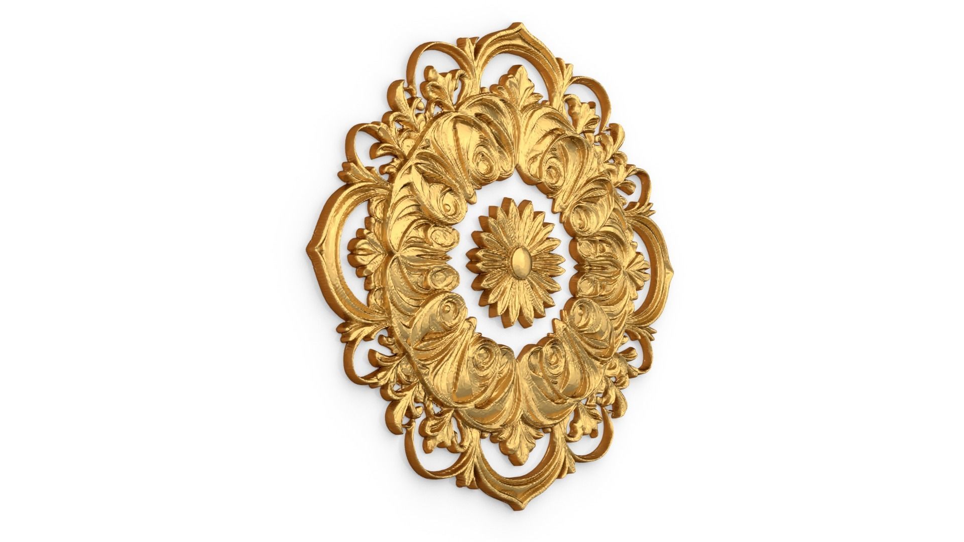 Rosette decorative ceiling medallion 02 3D model_1