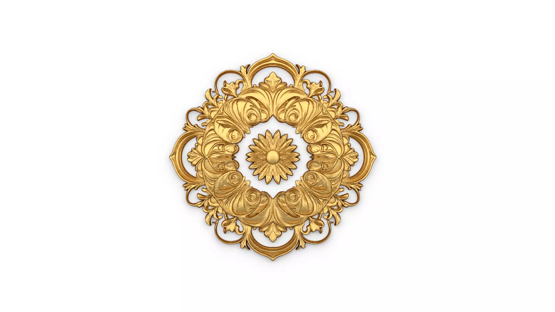 Rosette decorative ceiling medallion 02 3D model_0