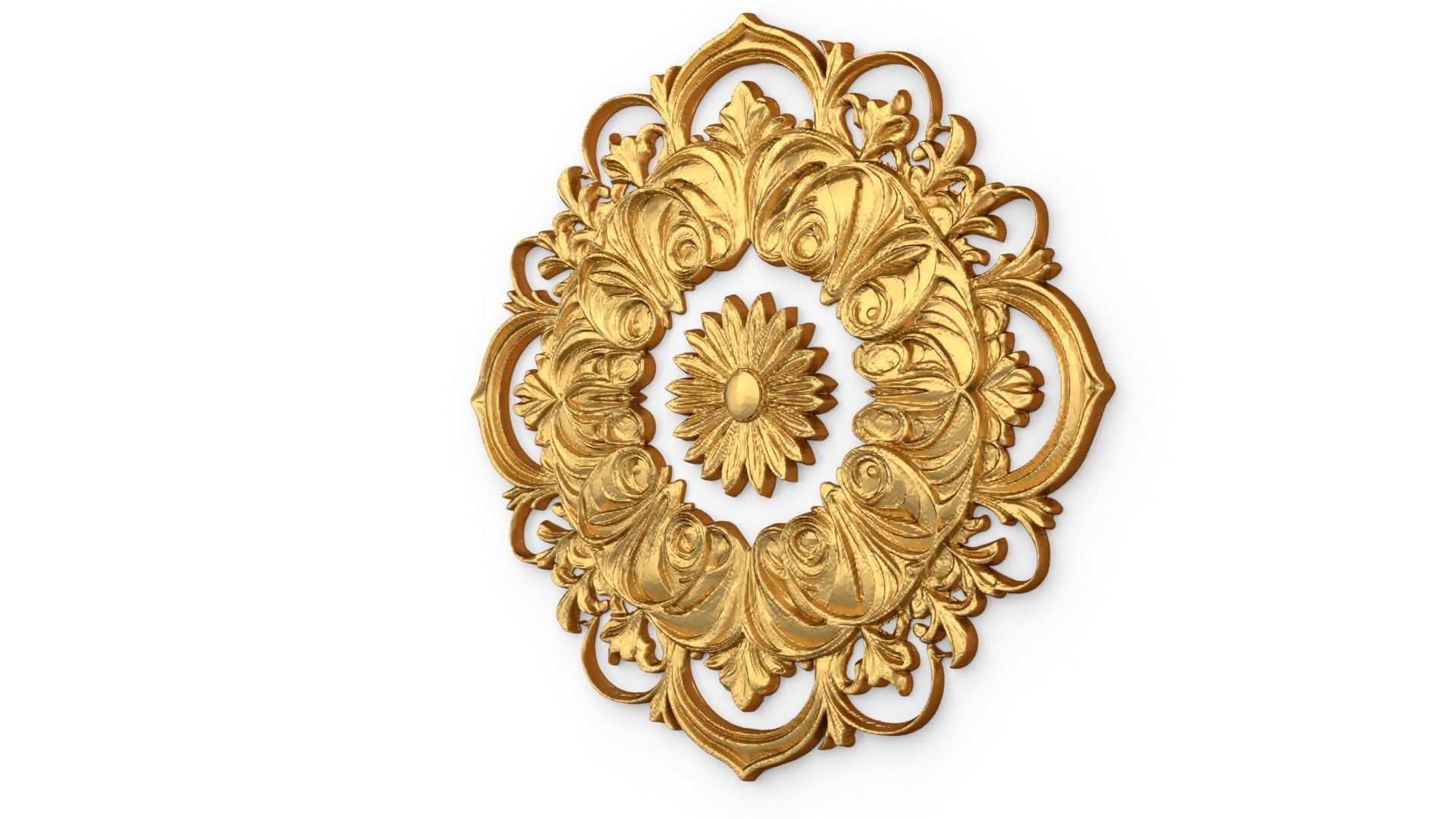 Rosette decorative ceiling medallion 02 3D model_2