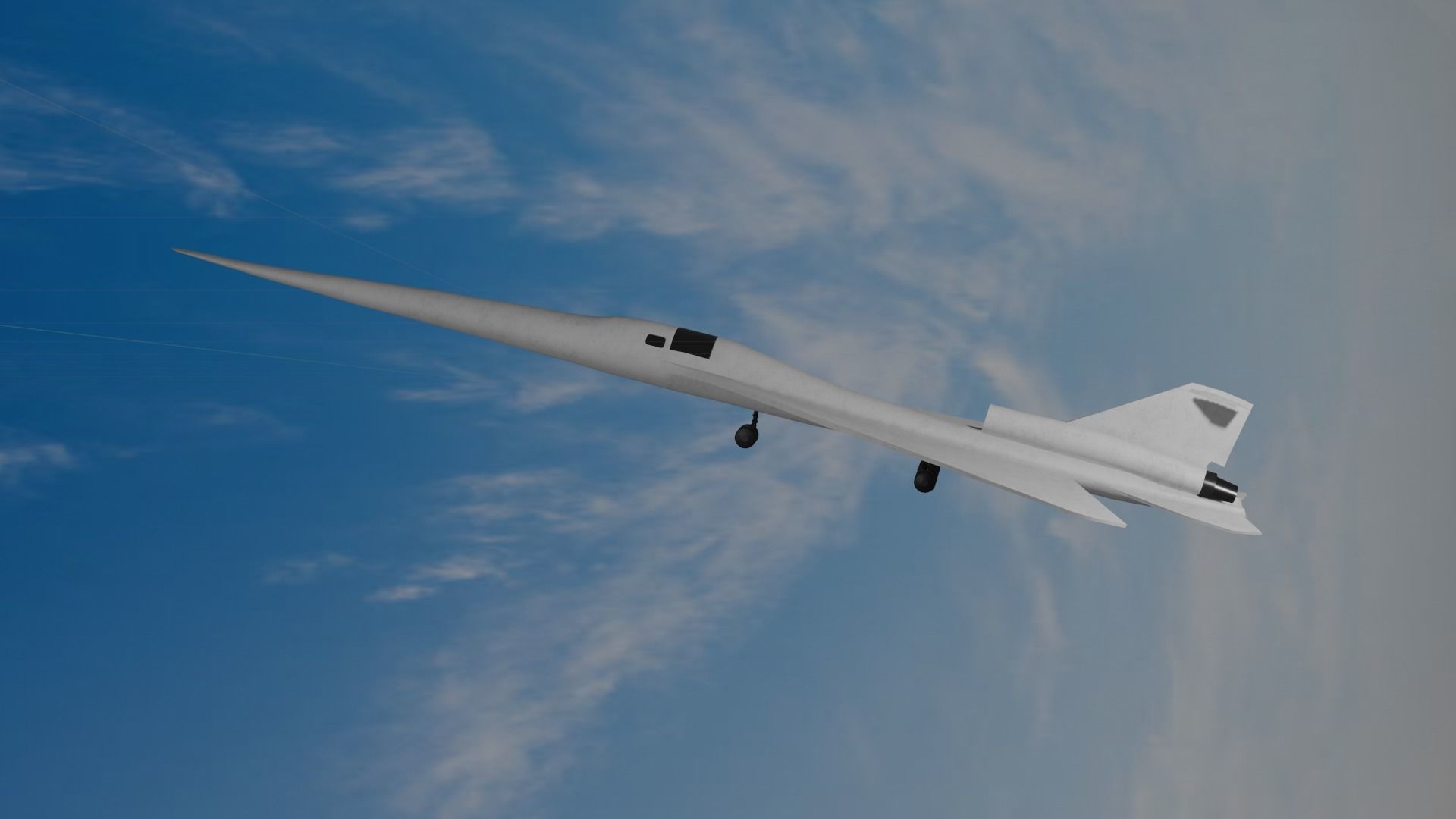 Lockheed Martin X-59 QueSST Supersonic plane Low-poly 3D model_4
