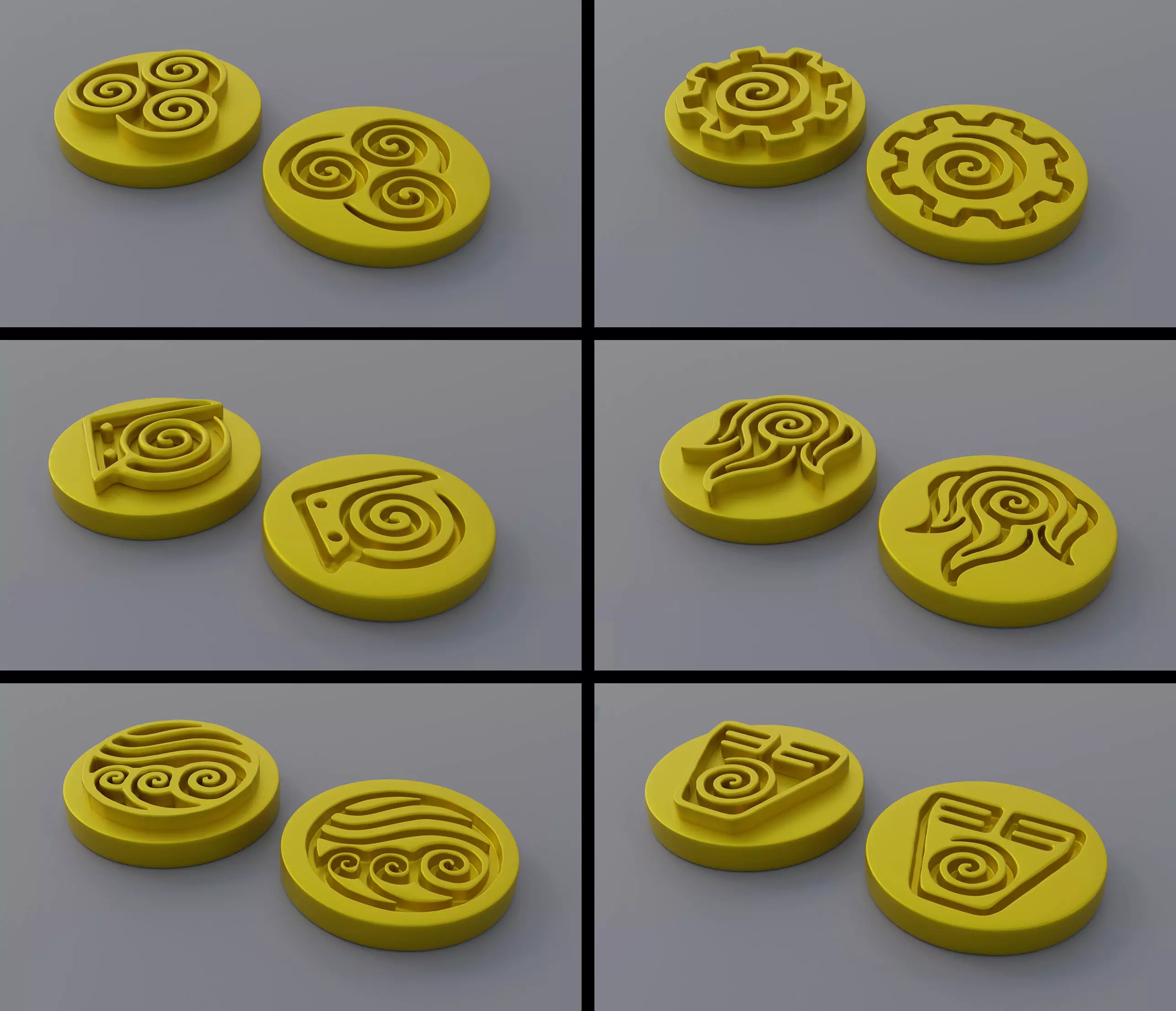 Avatar Elemental Symbols 3D print model_0